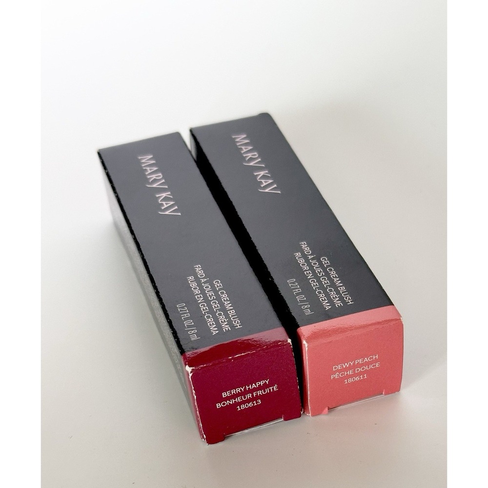 (2 Pc) Mary Kay Gel Cream Blush BERRY HAPPY & DEWY PEACH NEW IN BOX